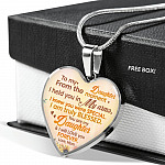 Sunflower To My Daughter From The Moment I Held You In My Arms I Knew You Were Special Heart Pendant Necklace - Heart Luxury Necklace (Silver)