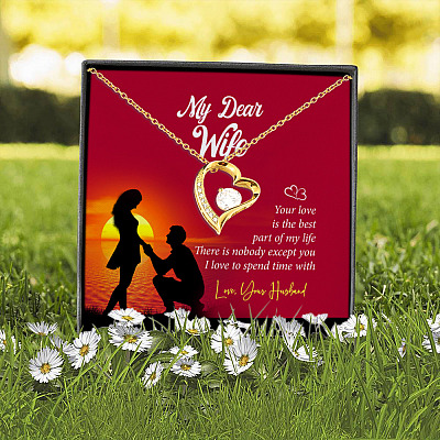 My Dear Wife Your Love Is The Best Part Of My Life Couple Forever Love Pendant Necklace - Wife Heart Necklace