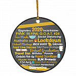Engraved 2020 Events Quarantine Pandemic Christmas Flat Holiday Circle Ornament, White, Circle Ornament Engraved 2020 Events Quarantine Pandemic Christmas Flat Holiday Circle Ornament, White, Circle Ornament