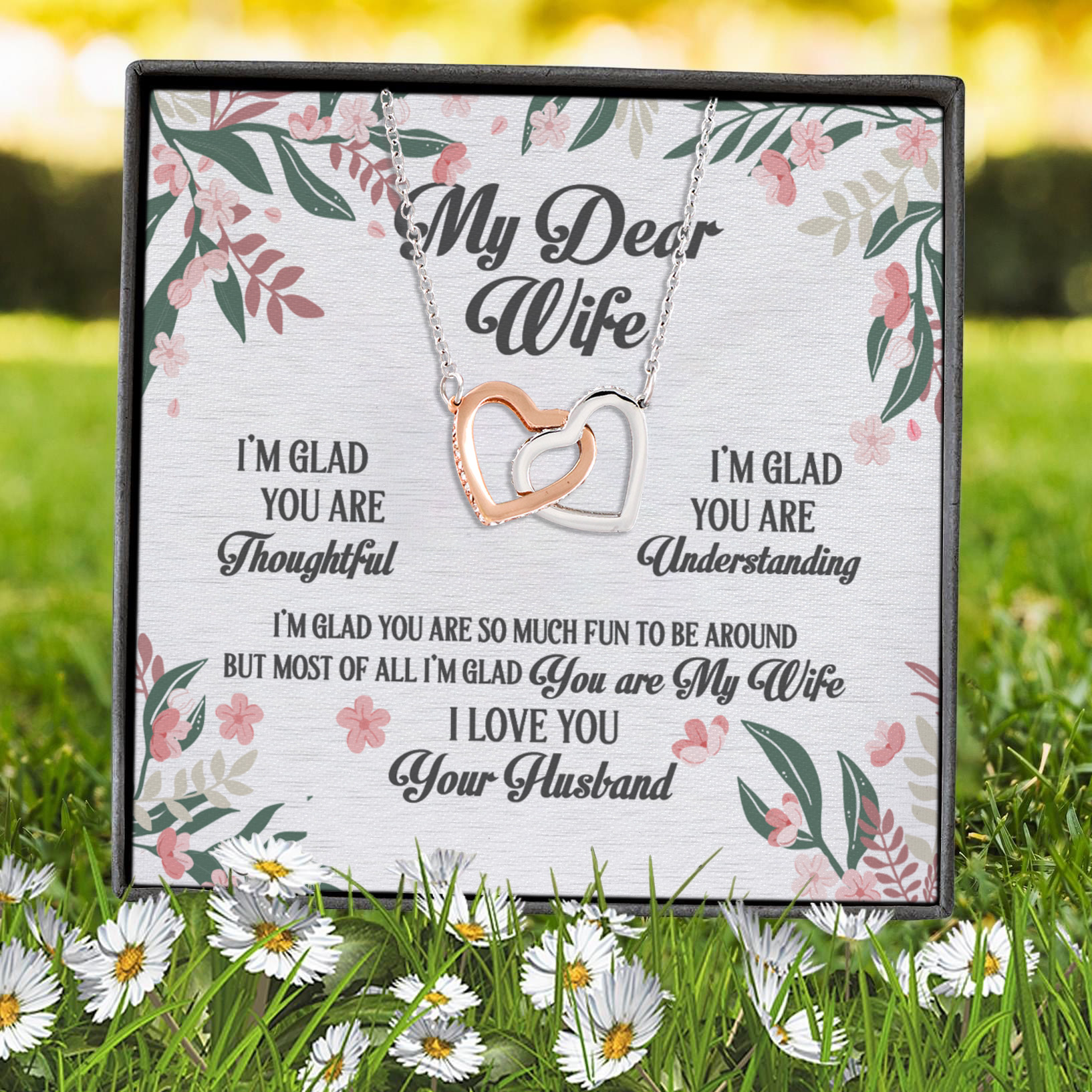 2Th. You Are My Wife Interlocking Hearts Necklace 7