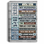 To My Husband I Wish I Could Turn Back the Clock I Find You Sooner and Love You Framed Canvas - Unframed Poster, White, 0.75'' Framed Canvas