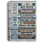 To My Wife I Wish I Could Turn Back the Clock I Find You Sooner and Love You Framed Canvas - Unframed Poster, White, 0.75'' Framed Canvas