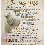 To My Wife The Day I Met You I Have Found The One My Soul Loves Wedding Fleece Blanket - Sherpa Blanket, White, Cozy Plush Fleece Blanket - 50x60