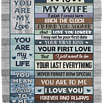 To My Wife I Wish I Could Turn Back the Clock I Find You Sooner and Love You Fleece - Premium Sherpa Blanket, White, Cozy Plush Fleece Blanket - 50x60 To My Wife I Wish I Could Turn Back the Clock I Find You Sooner and Love You Fleece - Premium Sherpa Blanket, White, Cozy Plush Fleece Blanket - 50x60