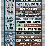 To My Husband I Wish I Could Turn Back the Clock I Find You Sooner and Love You Fleece - Premium Sherpa Blanket, White, Cozy Plush Fleece Blanket - 50x60