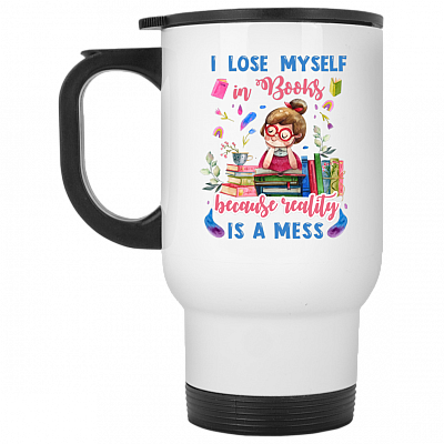 14 oz. White Travel Mug