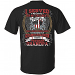 I Served My Country for My Children’s Future and Grandchildren I Am A Proud Veteran Grandpa Print On Back T-Shirt, Black, Unisex T-Shirt