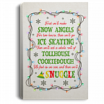 First We'll Make Snow Angels for Two Hours Buddy The ELF Christmas Quote Framed Canvas Prints - Unframed Poster, White, 0.75'' Framed Canvas