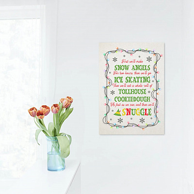 Alternative view of First We'll Make Snow Angels for Two Hours Buddy The ELF Christmas Quote Framed Canvas Prints - Unframed Poster