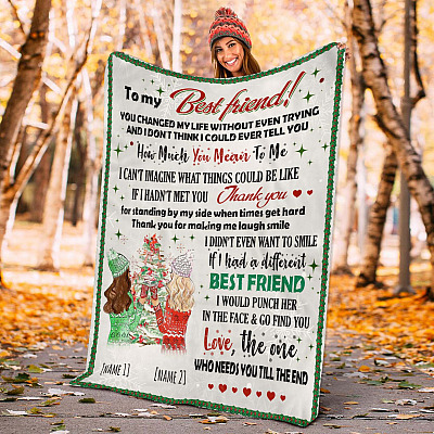 Alternative view of Personalized To My Best Friend You Changed My Life Without Even Trying Fleece - Sherpa Blanket Christmas Gift