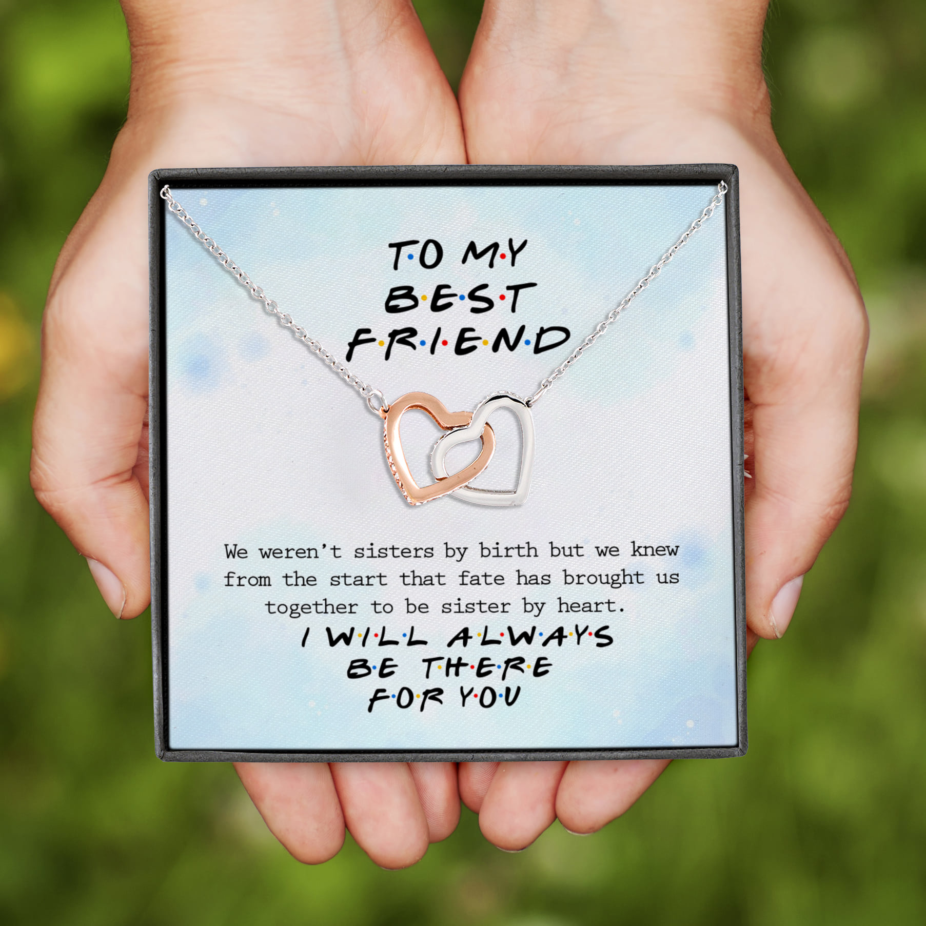 3P. Best friend (4) Interlocking Hearts Necklace