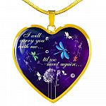I Will Carry You With Me Til Meet Again Cardinals Heart Pendant Necklace - Red Cardinals Dandelion Necklace - Heart Luxury Necklace (Gold Plated)
