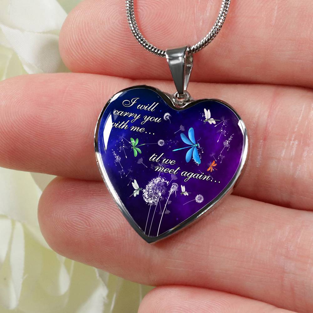 I Will Carry You With Me Til Meet Again Cardinals Heart Pendant Necklace - Red Cardinals Dandelion Necklace - Heart Luxury Necklace (Silver) I Will Carry You With Me Til Meet Again Cardinals Heart Pendant Necklace - Red Cardinals Dandelion Necklace - Heart Luxury Necklace (Silver)