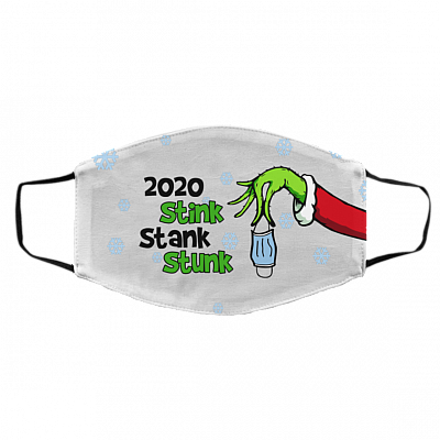 2020 Stink Stank Stunk - Funny Quarantined Christmask Washable Reusable Custom - Printed Cloth Face Mask Cover, White, Cloth Face Cover – Medium/Large