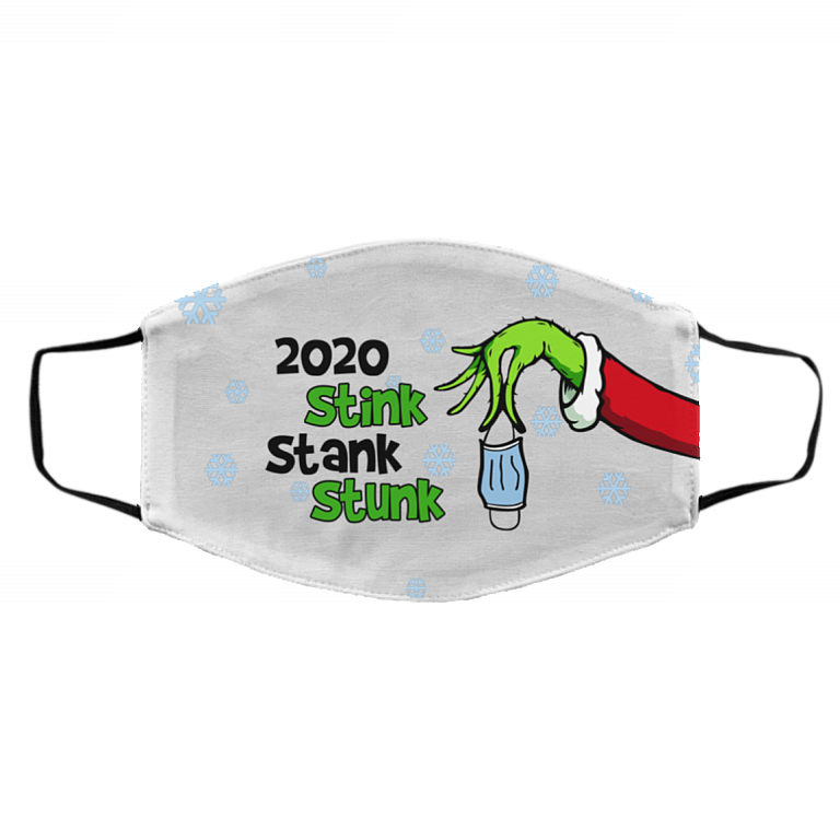 2020 Stink Stank Stunk - Funny Quarantined Christmask Washable Reusable Custom - Printed Cloth Face Mask Cover, White, Cloth Face Cover – Medium/Large