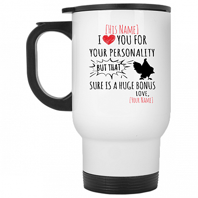 14 oz. White Travel Mug