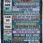 Grandma To My Granddaughter Never Forget That I Love You Life Is Filled Vintage Fleece Blanket - Mink Blanket, White, Cozy Plush Fleece Blanket - 50x60