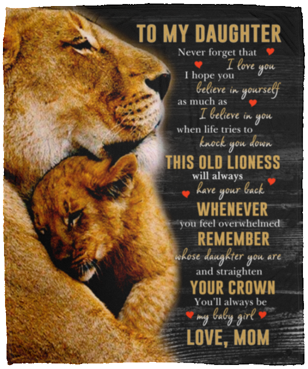 To My Daughter Never Forget That I Love You Fleece Blanket - Premium Sherpa Blanket - Woven Blanket, White, Cozy Plush Fleece Blanket - 50x60