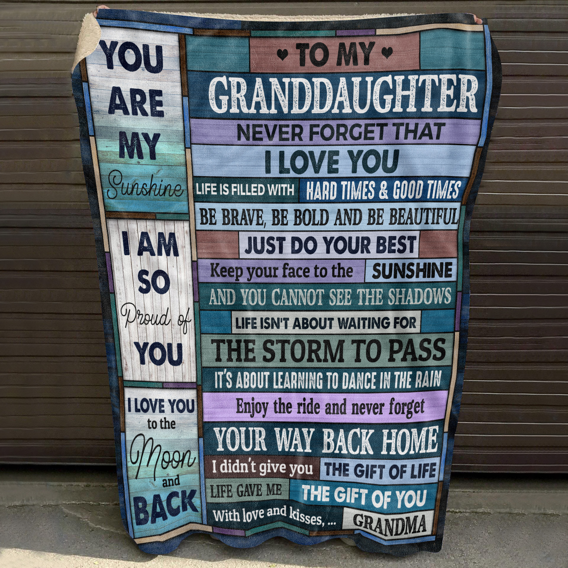 3O. To My Granddaughter Vintage - grandma (12) Blanket Mockup 10