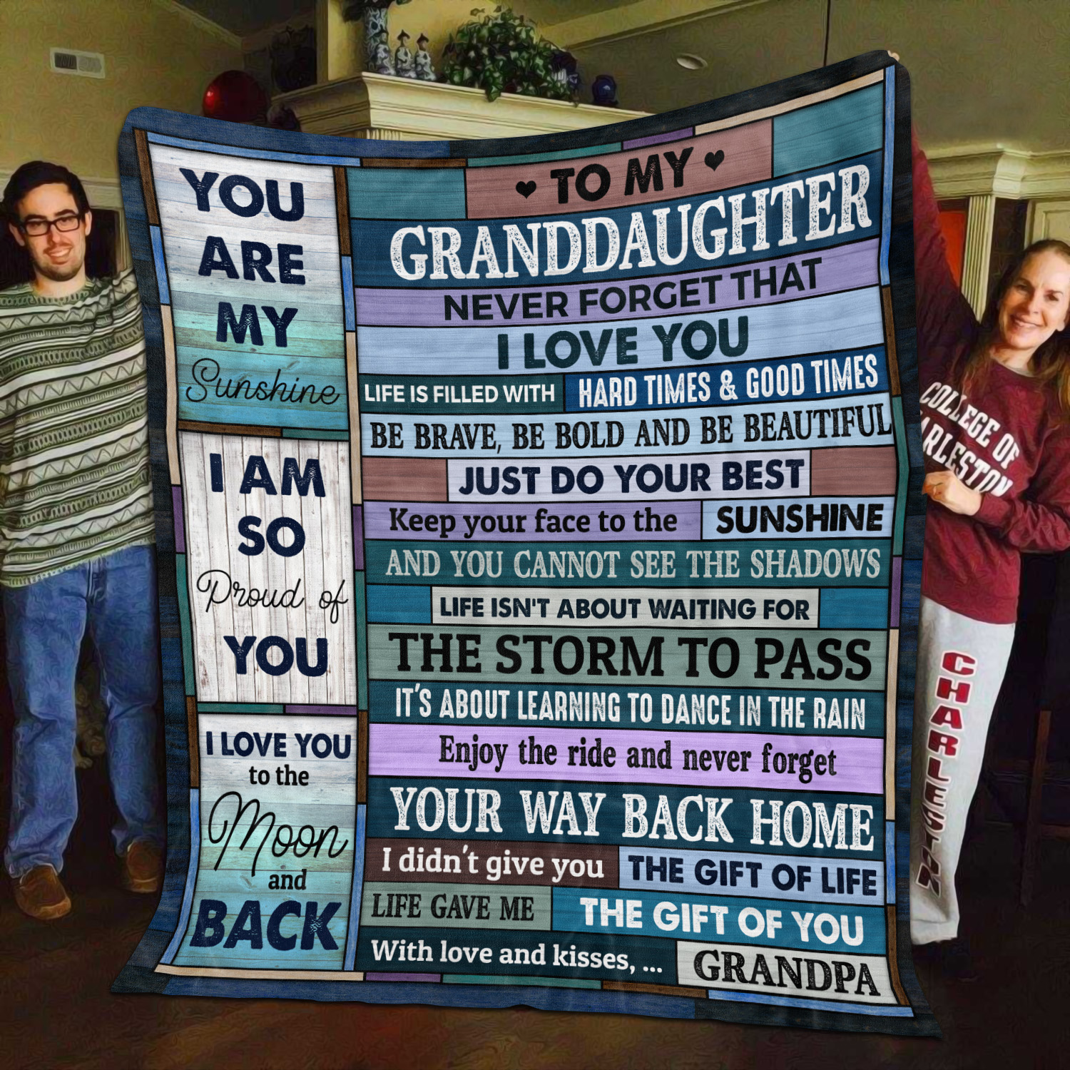 3O. To My Granddaughter Vintage - grandpa Blanket Mockup 11