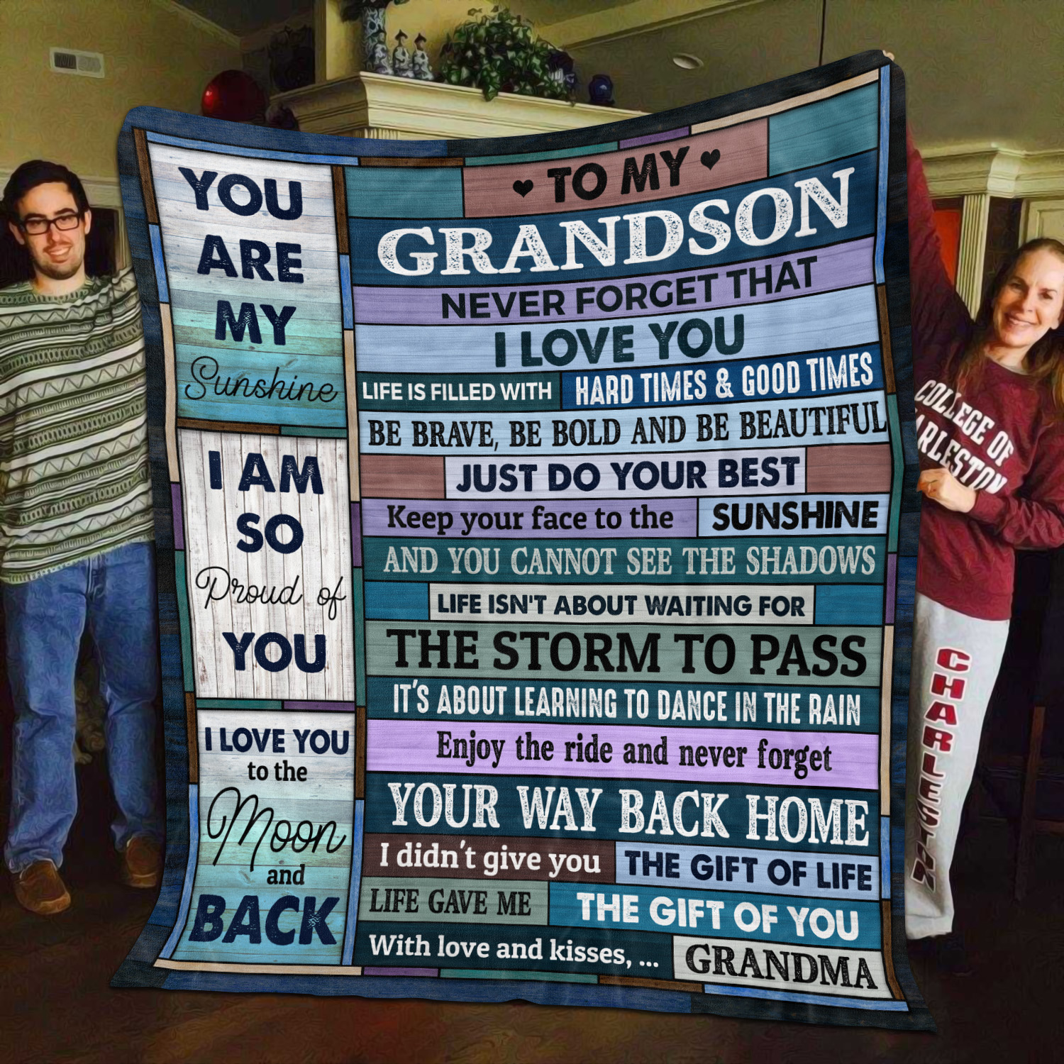 3O. To My Granddaughter Vintage - grandson grandma Blanket Mockup 11