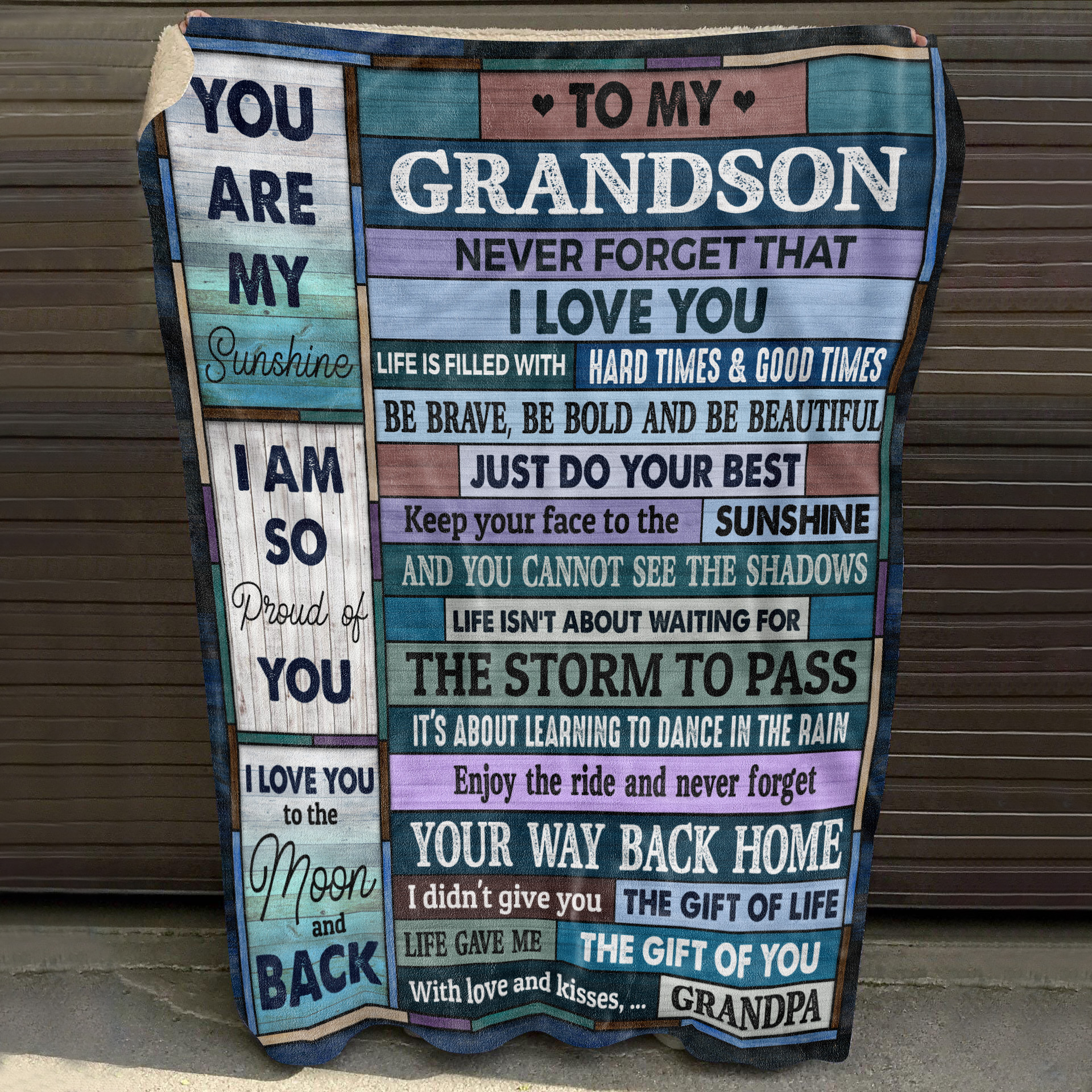 3O. To My Granddaughter Vintage - grandson grandpa Blanket Mockup 10