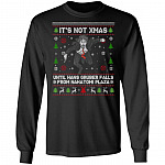 It's Not Xmas Until Hans Gruber Falls From Nakatomi Plaza Christmas Gift Hoodie - Sweatshirt - Long Sleeve, Black, Long Sleeve