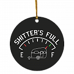 Eddie Merry Christmas Shitter Is Full Decorative Christmas Ornament - Holiday Flat Circle Ornament, White, Circle Ornament Eddie Merry Christmas Shitter Is Full Decorative Christmas Ornament - Holiday Flat Circle Ornament, White, Circle Ornament