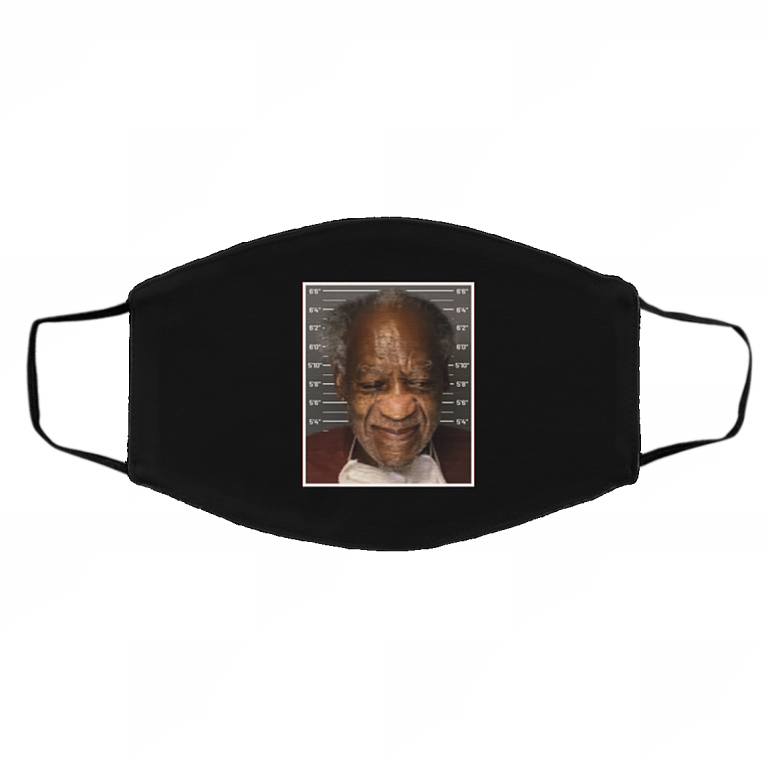 Bill Cosby New Mugshot - Bill Cosby Smiles Washable Reusable Custom Printed Cloth Face Mask Cover, Black, Cloth Face Cover – Medium/Large