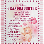 From Grandma to Granddaughter the Rhythm of My Heart Fleece Blanket - Mink Sherpa Blanket - Woven Blanket, White, Cozy Plush Fleece Blanket - 50x60