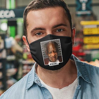 Alternative view of Bill Cosby New Mugshot - Bill Cosby Smiles Reusable Custom Printed Cloth Face Mask Cover