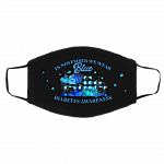 In November We Wear Blue Diabetes Awareness Washable Reusable Custom Printed Cloth Face Mask Cover, Black, Cloth Face Cover – Medium/Large