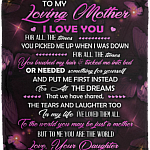 Butterfly To My Loving Mother I Love You For All The Times Fleece Blanket - Premium Mink Sherpa Blanket, White, Cozy Plush Fleece Blanket - 50x60