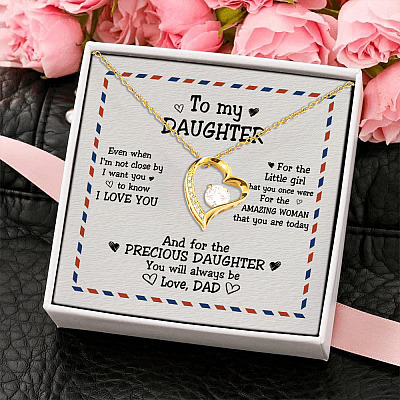 Gift To My Daughter From Dad Even When I Am Not Close By Forever Love Pendant Necklace