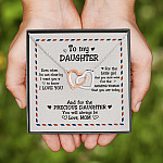 1LV. Not Close By Message Card Mom (1) Interlocking Hearts Necklace