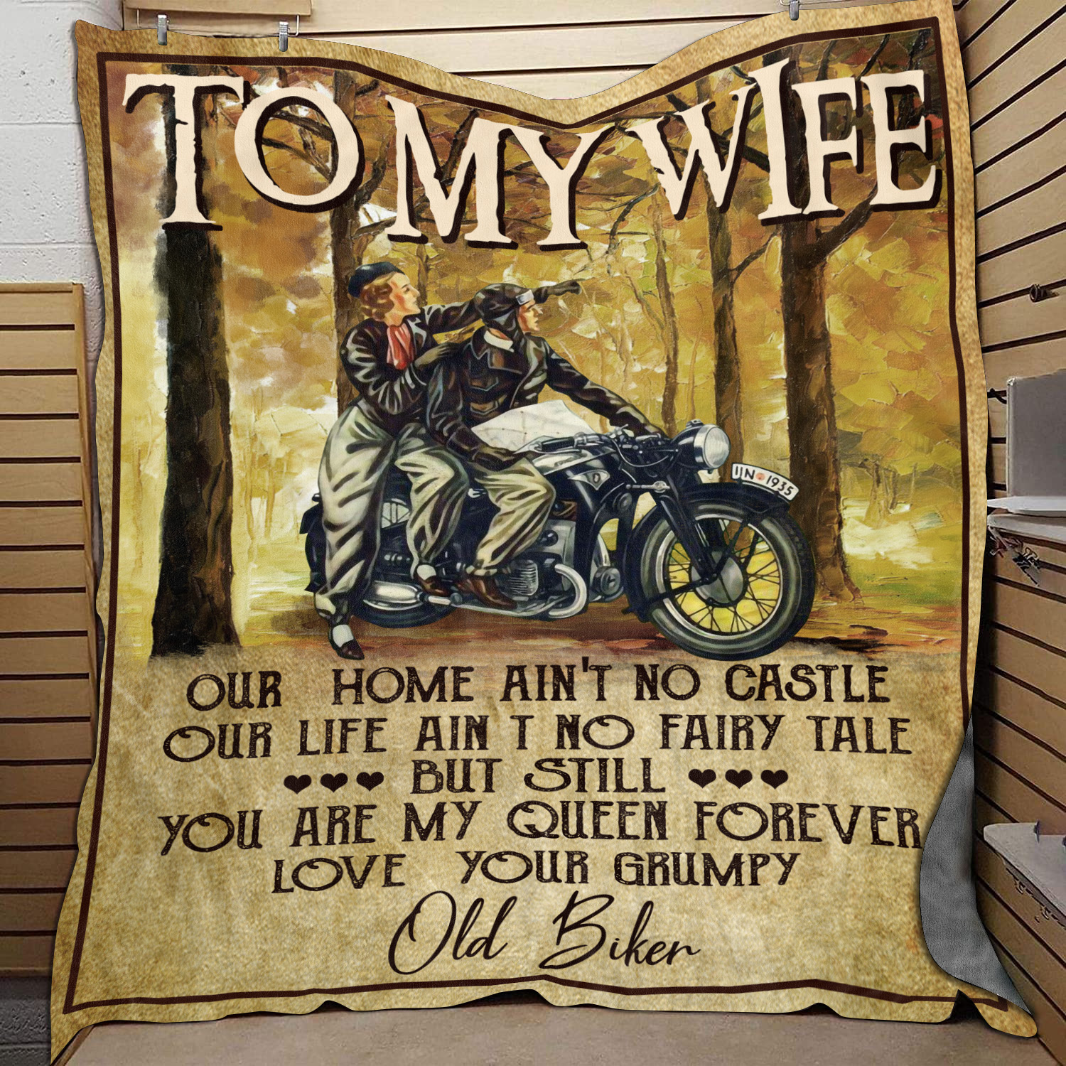 3O. My Wife Biker(5) Blanket Mockup 9