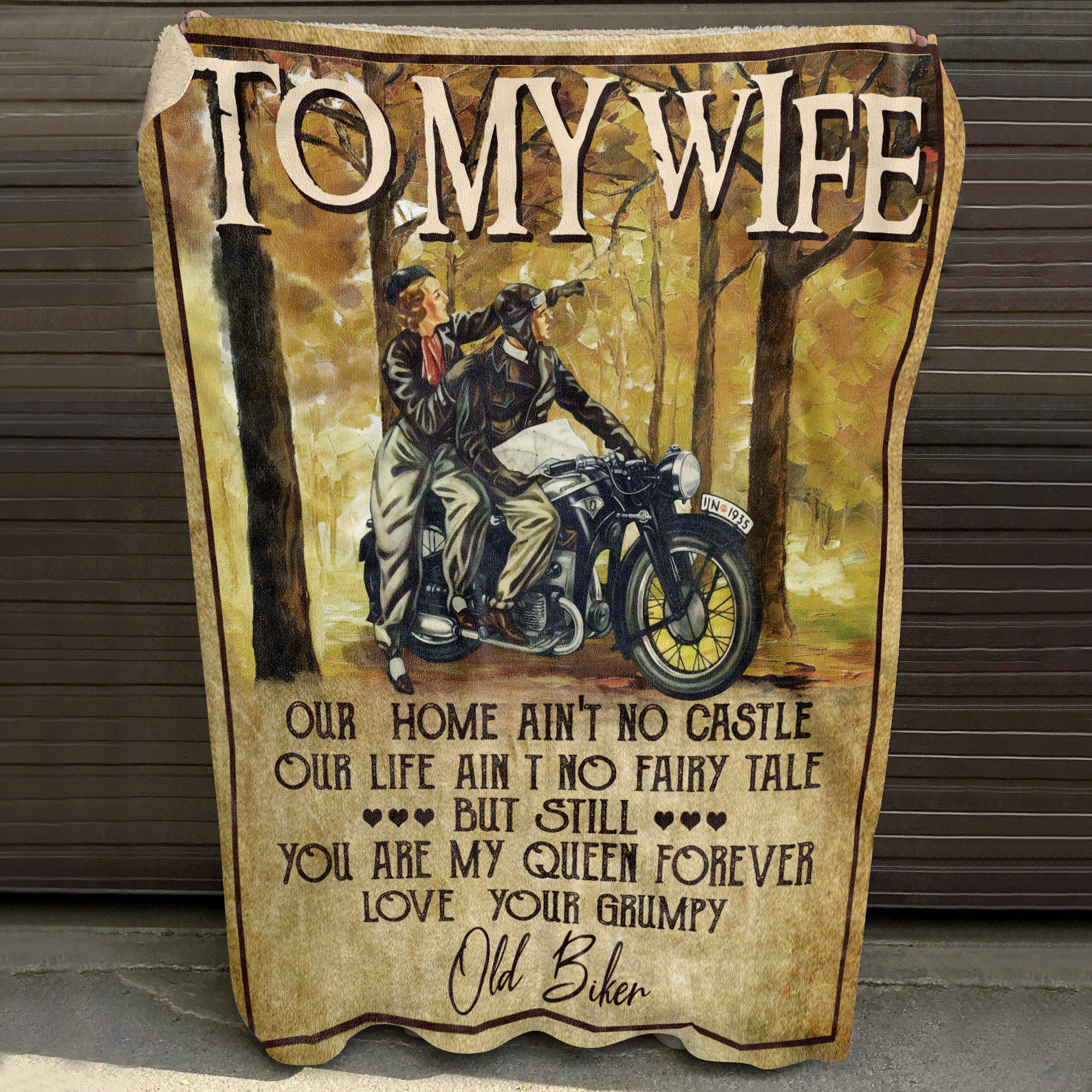 3O. My Wife Biker(5) Blanket Mockup 10