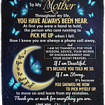 Personalized To My Mother Throughout My Life You Have Always Been Near Fleece Blanket - Premium Sherpa Blanket, White, Cozy Plush Fleece Blanket - 50x60