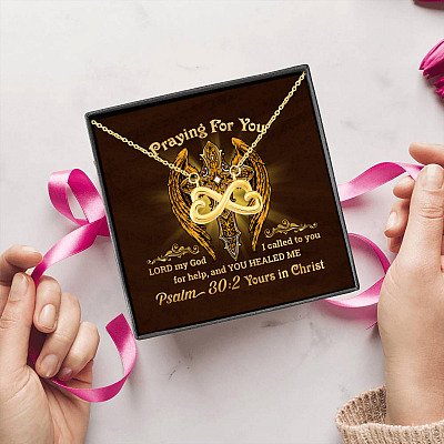 Praying For You Lord My God I Called To You For Help Psalm 30 2 Infinity Heart Pendant Necklace