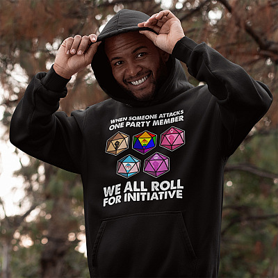 Alternative view of When Someone Attacks One Party Member We Roll For Initiative Social Justice Equal Rights Equality Sweatshirt