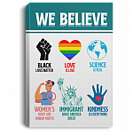 We Believe Gallery Wrapped Framed Canvas Prints - Unframed Poster - Home Decor Wall Art, White, 0.75'' Framed Canvas We Believe Gallery Wrapped Framed Canvas Prints - Unframed Poster - Home Decor Wall Art, White, 0.75'' Framed Canvas