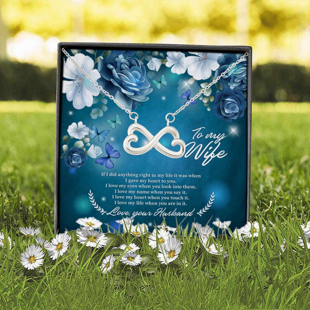 6O. My Wife Rose (5) Infinity Heart Necklace (Silver) 2