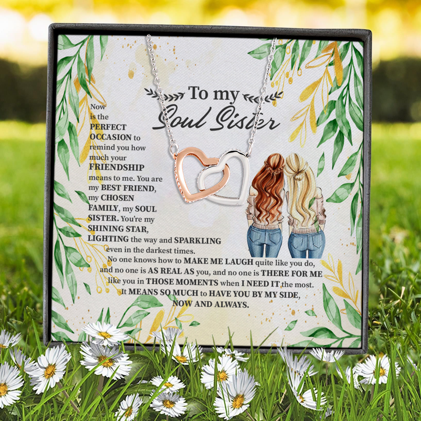 1N.To My Soul SIster (4) Interlocking Hearts Necklace 7