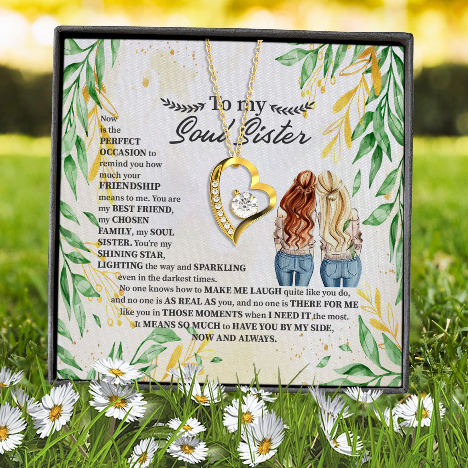 1N.To My Soul SIster (4) Forever Love Necklace (Gold) 7