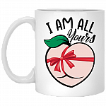 I'm All Your Coffee Mug - Beer Stein - Water Bottle - Color Changing Mug - Funny Couple Mug, White, 11 oz. White Mug