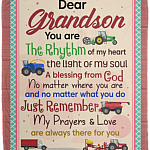 Dear Grandson The Rhythm Of My Heart The Light Construction Trucks Fleece Blanket - Premium Sherpa Blanket, White, Cozy Plush Fleece Blanket - 50x60 Dear Grandson The Rhythm Of My Heart The Light Construction Trucks Fleece Blanket - Premium Sherpa Blanket, White, Cozy Plush Fleece Blanket - 50x60