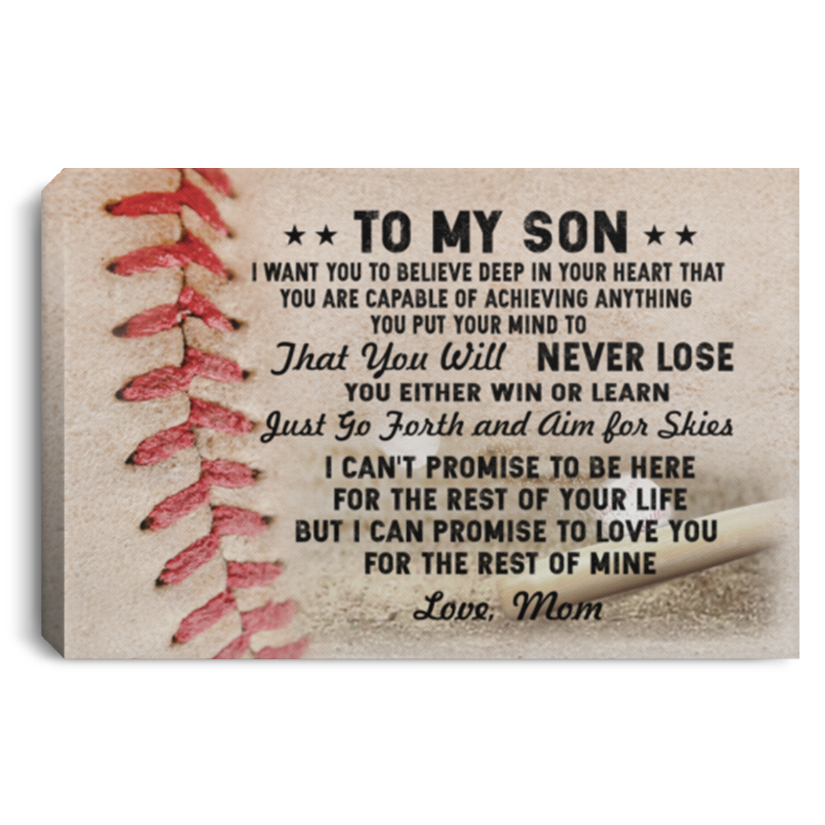 To My Son Baseball I Want You To Believe Deep In Your Heart That You Will Never Lose Framed Canvas Prints, White, 0.75'' Framed Canvas To My Son Baseball I Want You To Believe Deep In Your Heart That You Will Never Lose Framed Canvas Prints, White, 0.75'' Framed Canvas