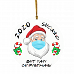 2020 sucked circle ornament, White, Circle Ornament 2020 sucked circle ornament, White, Circle Ornament