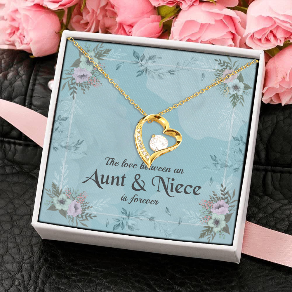 4LV. message card Aunt Niece Forever Love Necklace (Gold) 4