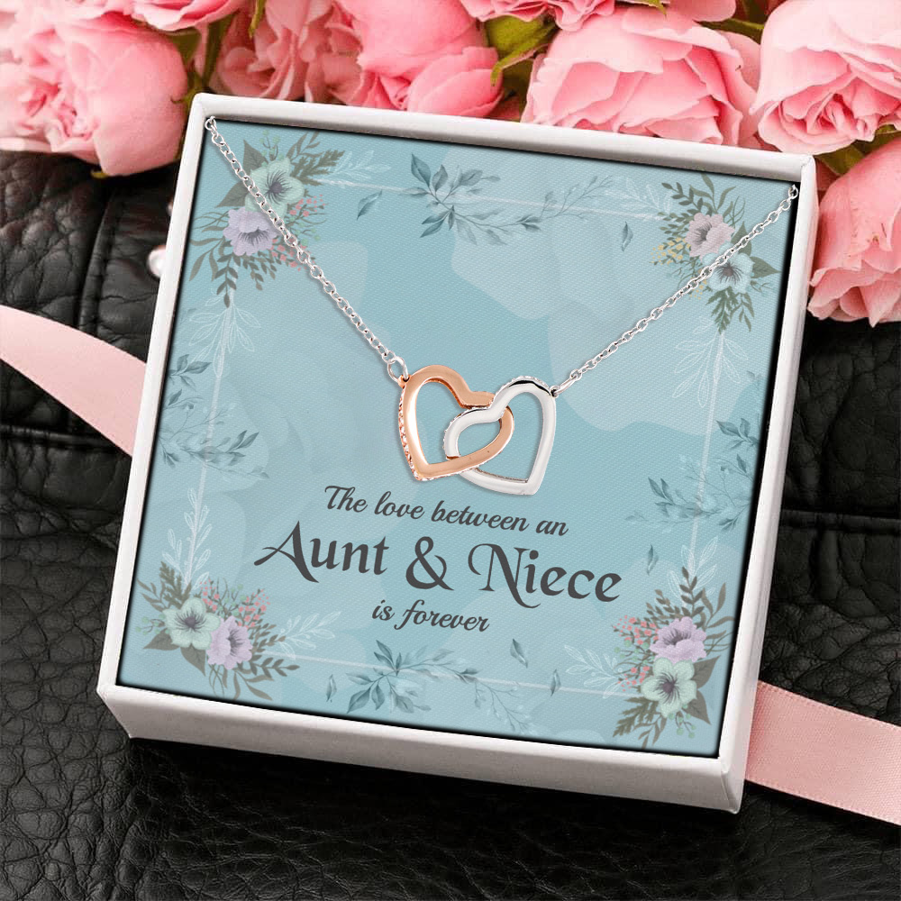 4LV. message card Aunt Niece Interlocking Hearts Necklace 4